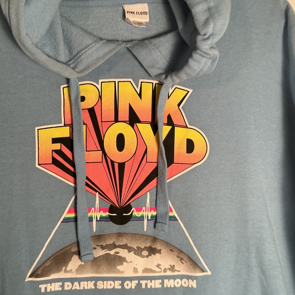 Pink Floyd Dark Side of the Moon Graphic Hoodie Blue Rock Band Sweatshirt - Picture 5 of 16